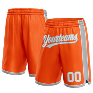 Pantalones cortos de baloncesto auténticos personalizados naranja blanco verde azulado 100% malla poliéster ligero transpirable bordado High Street - Product Image 1