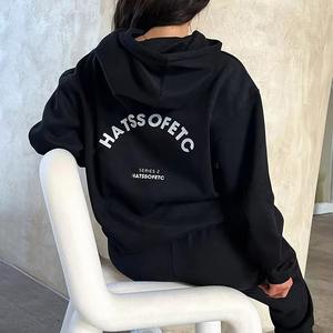 เสื้อฮู้ดพิมพ์ลายตัวอักษรสำหรับผู้หญิงเสื้อฮู้ดลำลองไซส์ใหญ่พิเศษออกแบบโลโก้ได้ตามต้องการ - Product Image 2