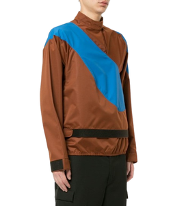 Bloc de couleur hommes léger Nylon coupe-vent veste respirant Gym Fitness coupe-vent à capuche col broderie grande taille course - Product Image 5