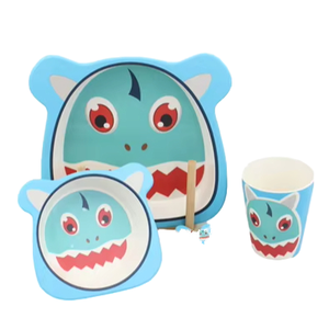 Mignon et charmant ensemble de salle à manger pour enfants en fibre de bambou et mélamine comprenant de la vaisselle pour enfants - Product Image 1