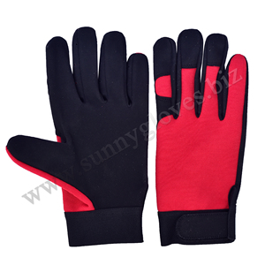 Gants de travail en cuir de chèvre avec dos en tissu de coton Interlock Gants de conduite en cuir respirant - Product Image 6