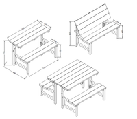Table pliante moderne en bois massif pour l'extérieur, portable, pour pique-nique, camping, salle à manger, jardin, école, meubles de ferme