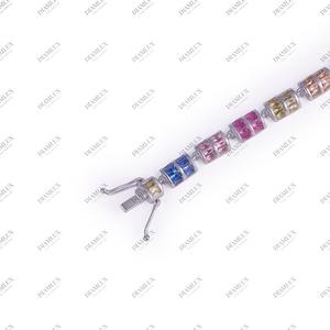 Colorful Baguette Cut <b>Cubic</b> <b>Zirconia</b> <b>Tennis</b> <b>Bracelet</b> Premium Fashion Jewelry Wholesale for Best Price - Product Image 4