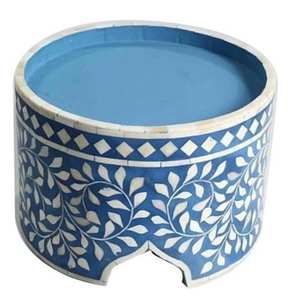 Handcrafted Round <b>Wood</b> <b>Cake</b> Stand with Intricate Bone Inlay Detailing Elegant Serving & Decorative Display for Luxury Interiors - Product Image 1