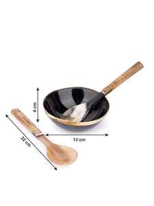 Cuenco de cuerno pulido a mano para cocinas de lujo, cuenco de comida de cuerno natural para decoración de comedor de madera, cuenco decorativo de cuerno de búfalo para aperitivos - Product Image 4