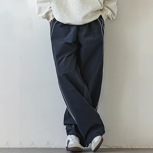 Gran oferta, pantalones de chándal informales para hombre, cremallera de bolsillo de pierna recta con pantalones de chándal a rayas, pantalones de cuerdas ocultas para hombre - Product Image 4