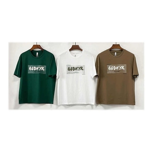 GSDQL T-shirt 100% coton pour hommes grande taille T-shirt graphique Streetwear de style formel avec tissu tissé à broderie imprimée bouffante - Product Image 2