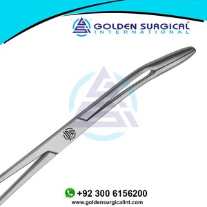 Fórceps de apósito quirúrgico Gross Maier Acero inoxidable curvo Logotipo personalizado de alta calidad Acabado satinado Calidad superior - Product Image 4