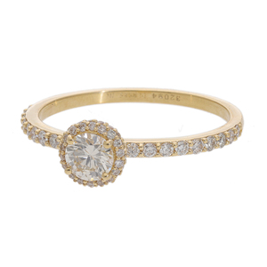 Anillo de Oro de 14K con Baño de Rodio y Diamantes Naturales de 0.59CTW, Corte Clásico Redondo, Detalles Pavé, Sofisticado y Atemporal - Product Image 1