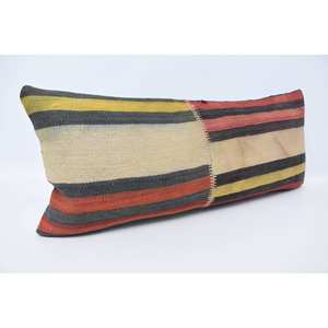 Luxury <b>Bohemian</b> Vintage Floral Wool Pillow 16x36 Inch Striped Patchwork Decorative Cushion for Living Room Sofa <b>Bedding</b> - Product Image 3