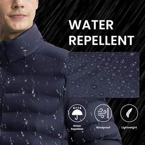 Chaqueta Acolchada Ligera para Hombre, con Capucha Desmontable, Resistente al Agua, Chaqueta de Plumón para Invierno, para Nieve, Esquí, Viajes y Actividades al Aire Libre - Product Image 4