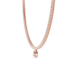 Chaîne de cou tennis de luxe pour femme en or blanc massif 18 carats avec pendentif certifié IGI en diamant naturel véritable, cadeau de mariage ou de fête - Product Image 3
