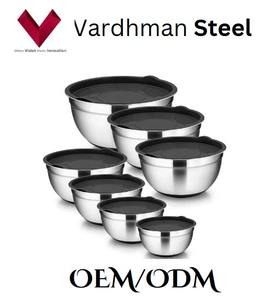 Bol à salade en acier inoxydable avec couvercle en plastique, bol à salade avec couvercle, bol à salade métallique, bol à salade en acier inoxydable - Product Image 4