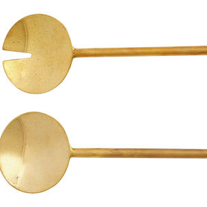 Servidores de ensalada de acero inoxidable pulido dorado mate para utensilios de cocina, vajilla, Hotel y restaurante, artículos de cocina de lujo para el hogar - Product Image 1