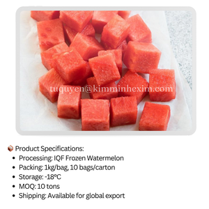 Cubos de Sandía Dulce IQF de Vietnam, Color Rojo Natural, Exportación a Granel - Product Image 5
