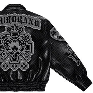 Chaqueta de moto de moda al por mayor para hombre chaqueta universitaria de piel auténtica con bordado de chenilla personalizada para hombre - Product Image 5