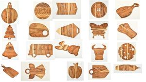 Tabla de cortar de madera de acacia hecha a mano en forma de mariposa, tabla de cortar y servir de cocina ecológica única - Product Image 4