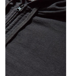Plain <b>Fleece</b> 100% Cotton Winter Casual <b>Black</b> Men's Zipper-Up Hoodie Pocket Design Low MOQ 2 Pieces Custom Colors OEM Service - Product Image 3