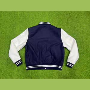 Fabricants OEM Letterman Streetwear Vestes de baseball pour hommes Veste brodée en cuir et chenille Wook - Product Image 6