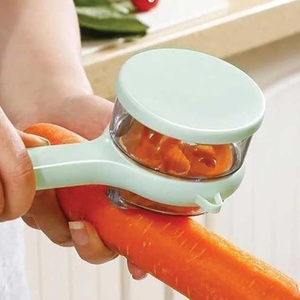 Éplucheur de fruits et légumes multifonctionnel en acier de marque japonaise, grande lame en plastique, boîte de rangement - Product Image 1