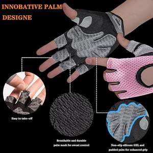 Guantes de Ciclismo Elásticos de Medio Dedo y Palma Completa para Hombre/Mujer, Antideslizantes, con Amortiguación y Acolchado para Ciclismo de Montaña/Carretera y Levantamiento de Pesas - Product Image 2