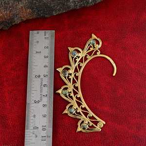 Trendy Design Boho <b>Ear</b> <b>Cuff</b> Earrings Tribal Brass Jewelry for Women 18k Gold Plated Filigree Labradorite Earrings Wholesale OEM - Product Image 4