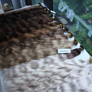 Qualité de luxe 100% vierge 24 pouces extensions humaines vietnamiennes ondulées naturelles en vrac 100g paquets forts soyeux Super couleurs 100% brutes - Product Image 1