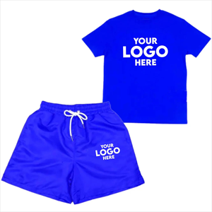 STRONG REAPERS SPORTS Conjunto de 2 Piezas para Hombre, Estilo Casual, Poliéster/Algodón, Camiseta y Pantalones Cortos Transpirables con Estampado Digital - Product Image 1