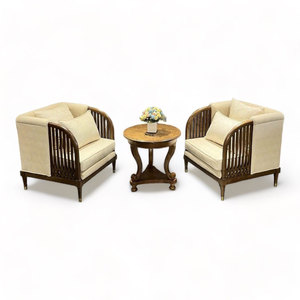 Juego de Sofás de Madera de Fresno Hechos a Mano INDOCHI CBSF68032, Diseño Tradicional de Lujo para el Hogar y la Sala de Estar, Muebles para Interiores y Exteriores - Product Image 1