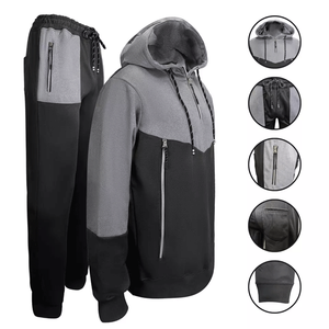 Ensemble de survêtement à capuche écologique pour homme, haut à fermeture éclair, bas de jogging, grande taille pour le streetwear d'hiver - Product Image 4