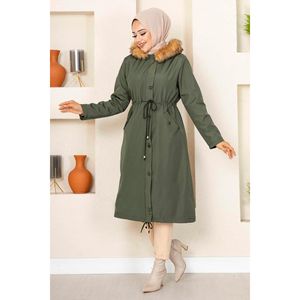 Tunnel Belted Hijab Coat Caqui - Product Image 5