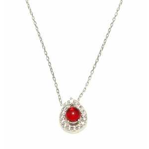 Pendentif en argent sterling 925 avec rubis rouge en forme de goutte d'eau, zircon blanc plaqué rhodium or 14 carats, forme de fleur, pierre blanche - Product Image 3