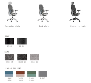 Sillas de Oficina Ergonómicas Profesionales para el Hogar, Modernas y Creativas, de Malla Gris con Protección <span class=keywords><strong>Lumbar</strong></span>, <span class=keywords><strong>Silla</strong></span> de Oficina Ejecutiva - Product Image 3