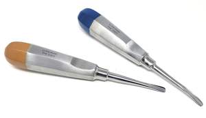 Elevadores Dentales Manuales de Acero Inoxidable con Agarre Ergonómico, Mangos Dorados y Azules, Tamaños Personalizados, Certificación CE - Product Image 3