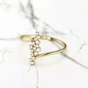 แหวนเพชรโมอิสสำหรับงานหมั้นงานแต่งงานแหวนเงิน925ทรงกลม2 CT - Product Image 1