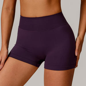 Shorts de cyclisme taille mi-haute pour femmes, sexy, pour yoga et gym, couleur unie, séchage rapide, coupe-vent, respirant, avec logo personnalisé, vente en gros, vêtements de sport - Product Image 4