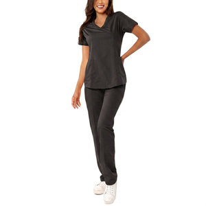 Knitted Customized Work Wear Hospital Uniform Sets Private Label Comfortable <b>Plus</b> <b>Size</b> Nurse Jogger <b>Scrubs</b> Uniforms Stretch - Product Image 5
