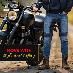 กางเกงยีนส์มอเตอร์ไซด์น้ำหนักเบาระบายอากาศได้ดีวัสดุทนทาน - Product Image 5