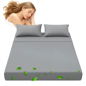 Ensemble de draps en coton uni 400 fils, taille King, 4 pièces, utilisation hôtelière, toutes saisons, doux pour la peau, respirant et lavable - Product Image 1