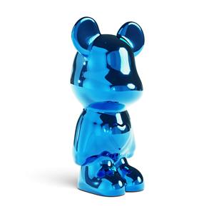 Objet décoratif contemporain en résine bleue, personnage animal, pour la Saint-Valentin, ours 28 cm, Italie - Product Image 1