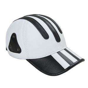 Gorra de camionero de cuero de béisbol ajustable con panel informal, gorra Strapback de 6 paneles con bordado personalizado para hombres, gorras lisas - Product Image 2