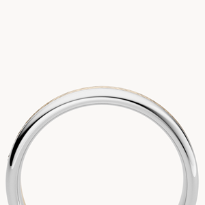 Anillo de Boda Bicolor Martillado en Oro Amarillo para Hombre - Product Image 5