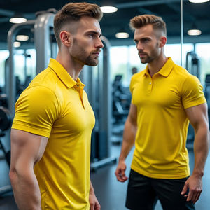 Culturismo Fitness Wear Polo Shirt Hombres Polo de manga corta de alta calidad Polo de entrenamiento de verano para hombres Polos para hombres - Product Image 4