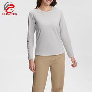 Venta caliente camisa de cuatro vías estiramiento cómodo de alta calidad equitación manga larga mujeres cuello redondo - Product Image 1