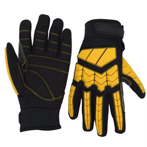 Guantes de rescate de seguridad industrial de Palma de cuero de alta calidad con características antideslizantes impermeables para trabajos de construcción pesados - Product Image 1