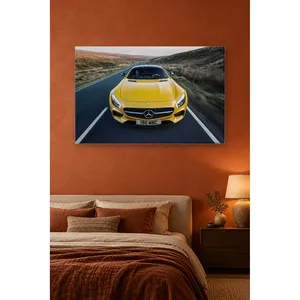 Fida Yellow Mercedes-AMG GT on Valley Road <b>Canvas</b> Print - Product Image 4