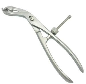 Instrumentos ortopédicos manuales de acero inoxidable, fórceps de sujeción ósea con mandíbula dentada de autorretención en ángulo con bloqueo - Product Image 1