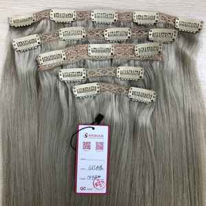 Extensions de cheveux vierges vietnamiennes de qualité supérieure A+++ noires bouclées profondes, double trame, clip-in, vague naturelle - Product Image 3