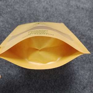 Bolsa de Embalaje de Alimentos Reciclable con Válvula, Impresión por Grabado, Personalizada, Marrón y Blanca, de Papel Kraft, con Sello Autoadhesivo BOPP/AL/PE, para Uso con Mariscos - Product Image 3