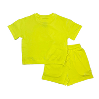 Ensemble de vêtements pour enfants en coton de bambou, ensembles de vêtements pour fillettes, shorts et t-shirt personnalisés, vêtements pour enfants écologiques